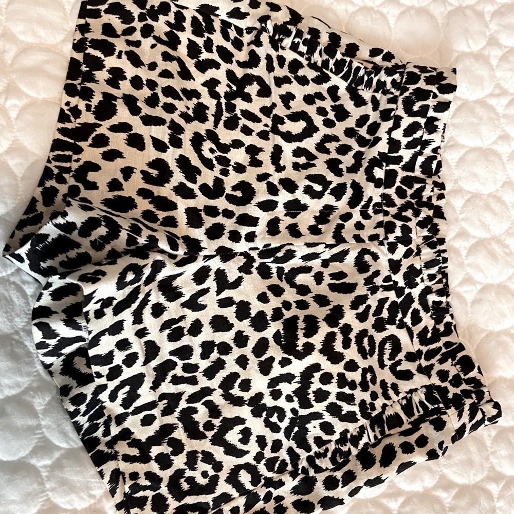 Jcrew 00 white leopard shorts